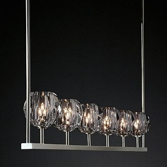 Люстра RH Boule De Cristal Linear Chandelier 6 Nickel 168*13*150 см, 6*E14*40W, ImperiumLoft 40,1222, Никель