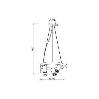 Подвесной светильник  35*90 см, 3*E14 черный Vele Luce Moto VL5784P03