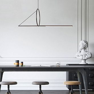 Подвесной светильник SUSPENSION CERCLE ET TRAIT – GRAPHITE SATINE L170 170*45*45 см, 1*LED*25W, 3000K, ImperiumLoft 40.1282-0, Чёрный