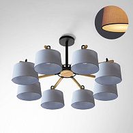 Потолочная люстра EVEN 8 Gray 94*94*65 см, 8*E27*60W, ImperiumLoft EVEN01, Чёрный, Серый