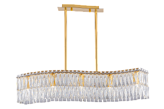 Люстра L850 x W190 x H650, мм, 5*40W (200W), GOLD+CLEAR (Золото + Прозрачный Хрусталь) NewRgy 3101E/5A GOLD+CLEAR