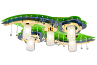 Люстра L900 x W480 x H190, мм, 5*40W (200W), GN+GD WT(Зелёный+Золото) Sfera Sveta 8365/5 GN+GD WT