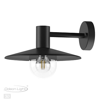 Уличный настенный светильник Odeon Light Furcadia 4833/1W, черный