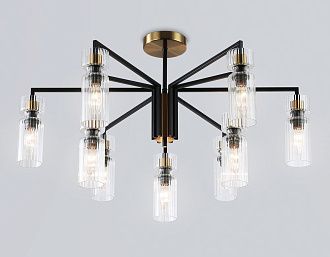 Люстра на штанге **18-44 см, 9*E14*40W, K, Ambrella Light High Light LH56117, черный, латунь