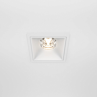 Светильник 9 см, 15W, 3000K, Maytoni Downlight Alfa LED DL043-01-15W3K-SQ-W, белый