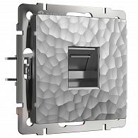 W1281006 Розетка Ethernet RJ-45, hammer серебряный Werkel, 4690389163036