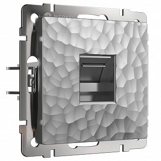 W1281006 Розетка Ethernet RJ-45, hammer серебряный Werkel, 4690389163036