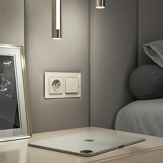 W1110062 Выключатель одноклавишный, айвори матовый Werkel, 4690389184543