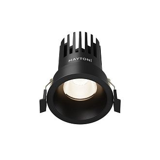 Встраиваемый светильник DL117-15W-4K-B **-9,8 см, *LED*15W, 4000K, Maytoni technical Dip DL117-15W-4K-B, Черный, вр 7 см