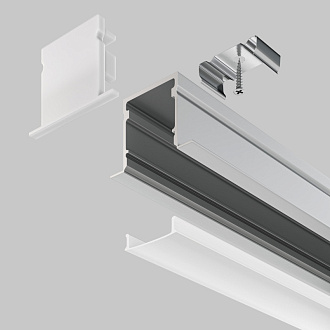 Алюминиевый профиль  Встраиваемый 2000*27*20 мм для светодиодной ленты Maytoni Led strip Серебро ALM-2720-S-2M