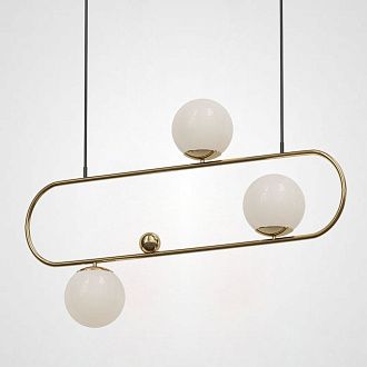 Подвесной реечный светильник HOOP L90 Bronze 90*15*55 см, 3*E27*60W, ImperiumLoft HOOP L, Латунь