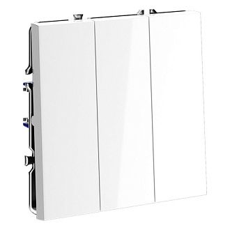 Выключатель встраиваемый Voltum S70 трехклавишный 10А, белый  пластик  VLS030101