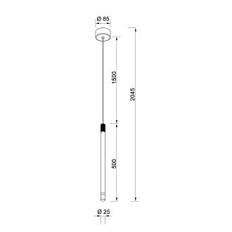 Подвесной светильник 8,5*204,5 см, *LED*7W, 3000K, Mantra Moana MAN8971, черный