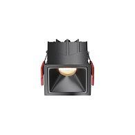 Встраиваемый светильник 6,5*6,5-5,2 см, LED*10W, 3000K, Maytoni Alfa LED 50° DL043-01-10W3K-SQ-B-1, Черный, вр 5,5*5,5 см
