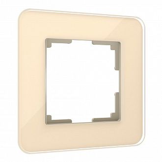 W0012443 Рамка на 1 пост Elite, айвори, стекло Werkel, 4690389180682