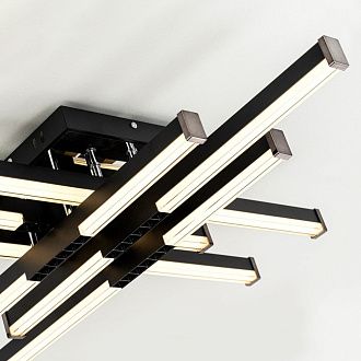 Светильник 77*77*13 см, LED*80W, 3000-6000K, Modelux  MDL.9376.700CL BK, Чёрный, Хром