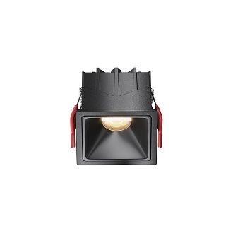 Встраиваемый светильник 6,5*6,5-5,2 см, LED*10W, 3000K, Maytoni Alfa LED 50° DL043-01-10W3K-SQ-B-1, Черный, вр 5,5*5,5 см