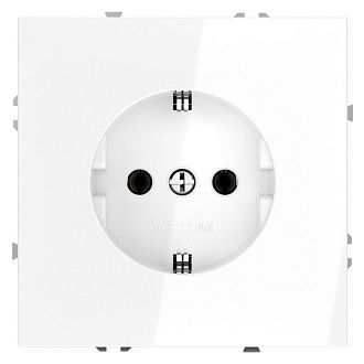 Розетка встраиваемая Voltum S70 с заземлением 16А, белый  пластик  VLS040101