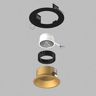 Комплект со светильником *11,5*0,2- см, *Gu5.3 Lightstar Domino D61703BMOD, Золото; Черный