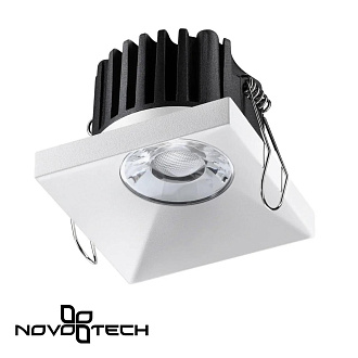 Встраиваемый светильник 8 см, 10W, 3000К, Novotech Metis 358482 белый