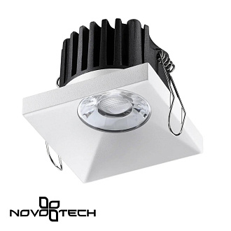 Встраиваемый светильник 8 см, 10W, 3000К, Novotech Metis 358482 белый, вр 6,8 см
