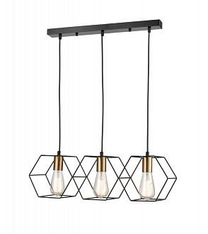 Подвесной светильник 20*59*144 см, 3*E27 черный, золото Vele Luce Luca VL6232P03
