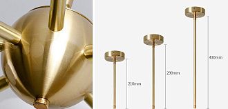 Люстра на штанге Cherry Bomb 16 balls Gold 103*103*21 см, 16*G4*20W, ImperiumLoft 40.2724-0, Золотистый