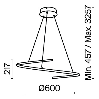 Подвесной светильник 60*60*325,7 см, LED, 31W, 3000К, Maytoni CURVE MOD242PL-L33BSK латунный
