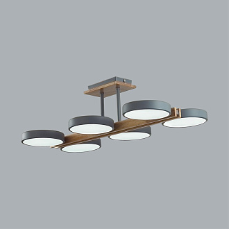 Потолочный светильник 33*65*17 см, 1*LED*108W 3000-4000-6000K Lumion Plato 8031/108CL серый, дерево