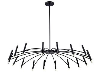 Люстра Ø1280 x H1000, мм, 18*10W (180W), BLACK (Черный) NewRgy D2122-DW-18 BLACK