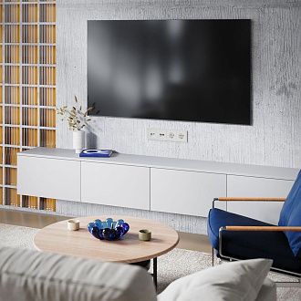 Накладка для розетки TV+RJ45 кат. 6, S70, хлопок Voltum VLS002713