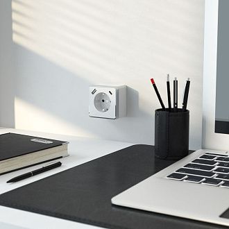 W5071701 Розетка с заземлением, шторками и USB тип A+C Gallant, белый Werkel, 4690389179594