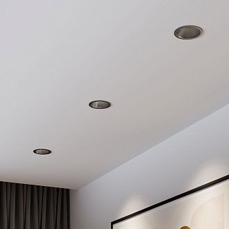 Потолочный акцентный светильник 8*8*6 см, LED, 15W, 4000K, Elektrostandard Forte 25071/LED, серый, вр 7,1 см