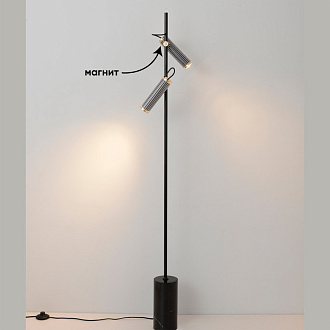 Торшер 158 см, 6W, 3000K, Crystal Lux EXTRA PT2, черный-золото