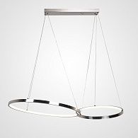 Подвесная люстра ZENDA D60+D40 100*60*4 см, 2*LED*15, 20W, 3000, 4000, 6000K, ImperiumLoft zenda01, Серебристый