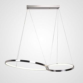 Подвесная люстра ZENDA D60+D40 100*60*4 см, 2*LED*15, 20W, 3000, 4000, 6000K, ImperiumLoft zenda01, Серебристый