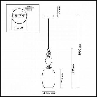 Подвесной светильник диаметр 14 см Odeon Light Bizet 4893/1B Хром