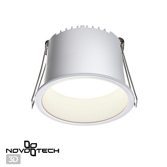 Светильник встраиваемый LED 8,6*8,6* см, LED 9W*3000 К, Novotech Spot Tran, белый, 359234, вр 7,5 см