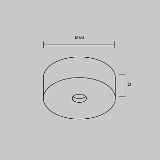 Накладная потолочная чаша для вертикального шинопровода  *6*-2,1 см, Maytoni Technical Accessories for tracks Arity TRA234SCB-B, Черный