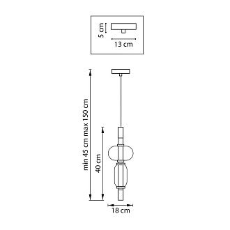 Люстра подвесная *18*40-150 см, LED*W, 3000K, Lightstar Emisfero 737527, Черный