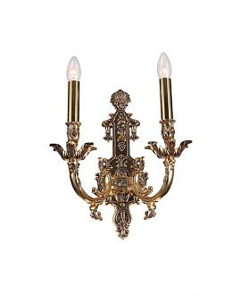 Бра *33,5* см, 2*E14*40W, Lucia Tucci Firenze FIRENZE W1781.2 antique gold, золотой