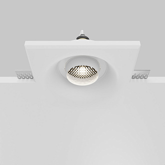 Встраиваемый светильник 20 см, Maytoni Gyps Modern DL006-GU10-RD-W, белый, вр 15,6*15,6 см