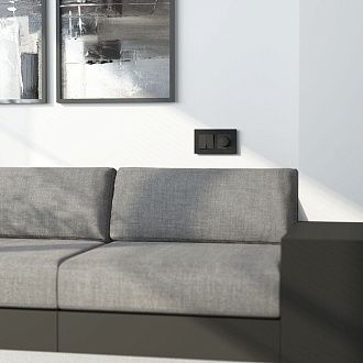 W0023508 Рамка на 2 поста  AluMax, черный алюминий Werkel, 4690389204043