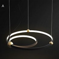 Подвесной кольцевой светильник PLANETARY D30+40 11,5*45,5*45,5 см, 2*LED*18, 22W, 4000K, ImperiumLoft PLANETARY01, Чёрный, Белый