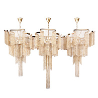 Подвесной светильник 140*45*80 см, 12*E14 Loft it Stream 10208/1400R Gold