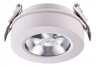 Светильник, 10 см, 12W, 3000К, белый, теплый свет, Novotech Groda 357982, встраиваемый LED, вр 8,5 см