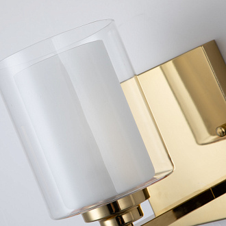 Бра Favourite Plexus 2963-1W, D150*W235*H270, каркас золотого цвета, внутренний плафон из белого стекла, внешний плафон из прозрачного стекла