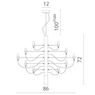 Большая люстра Divinare Molto 8030/02 LM-30, диаметр 86 см, хром, серый