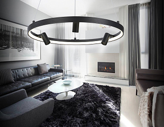 Светильник подвесной 50*6,5*120 см, LED 50W, 3000К, черный Ambrella Comfort LineTech FL5284