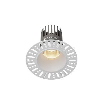 Встраиваемый светильник 9*8 см, вр 6 см, *LED*9W, 3000K, Maytoni Dip DL124-10W-3K-TRS-W, Белый